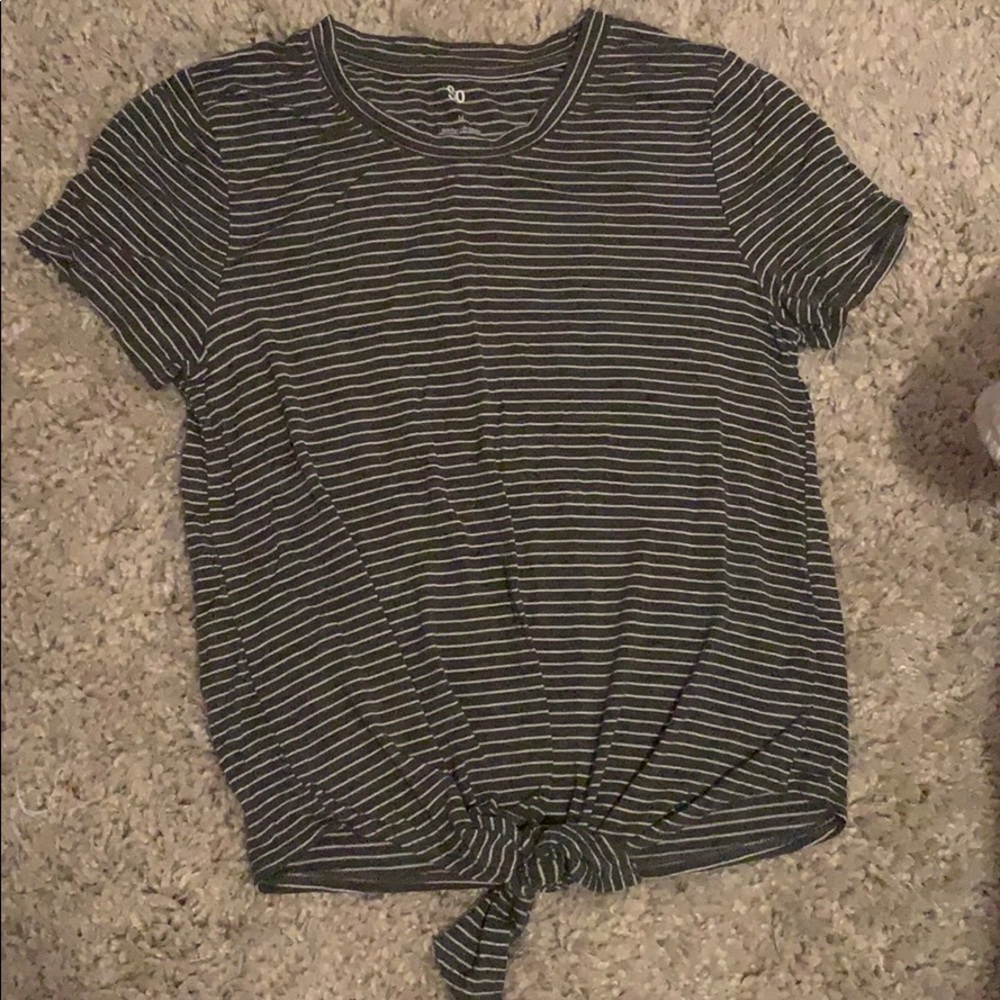 Striped tie tee shirt